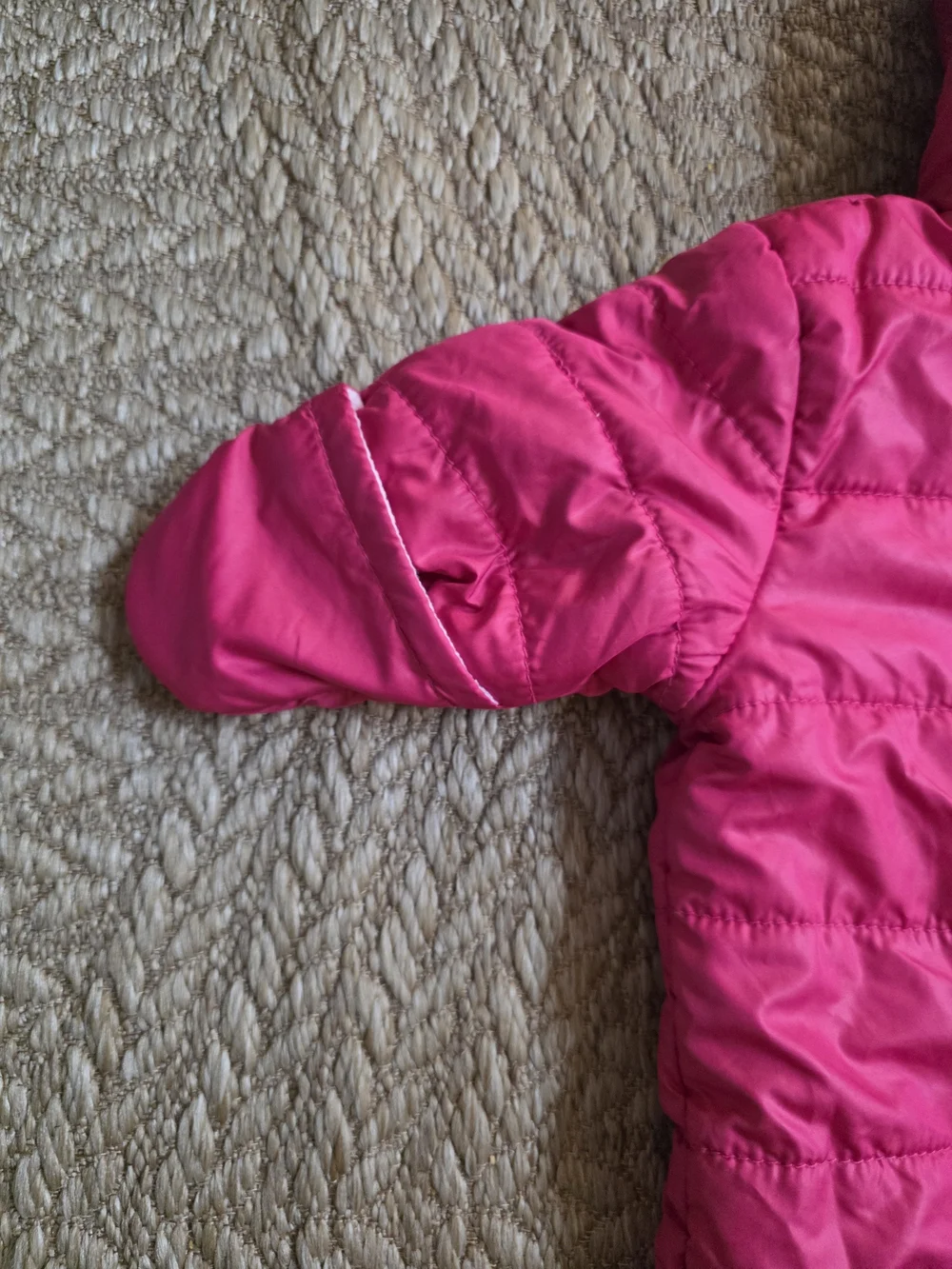 Infant Berry Pink Hooded Quilted One-Piece Snowsuit